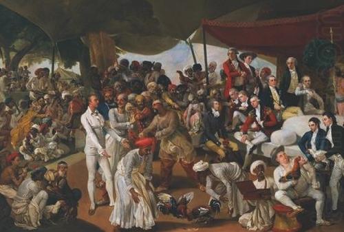 A Cockfight in Lucknow, Johann Zoffany